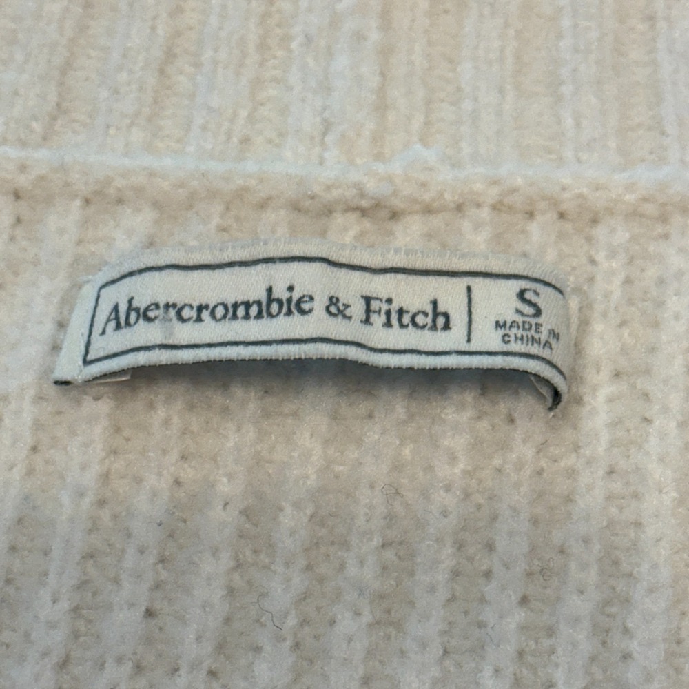Abercrombie & Fitch Cable Knit Oversized Cardigan Sweater Womens Small Cream - Picture 4 of 7